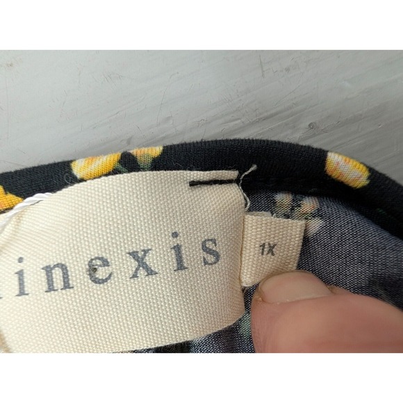 Ninexis Maxi Dress Women's Plus 1X Black Ruffle Floral Cottagecore Maternity NWT - Picture 2 of 11